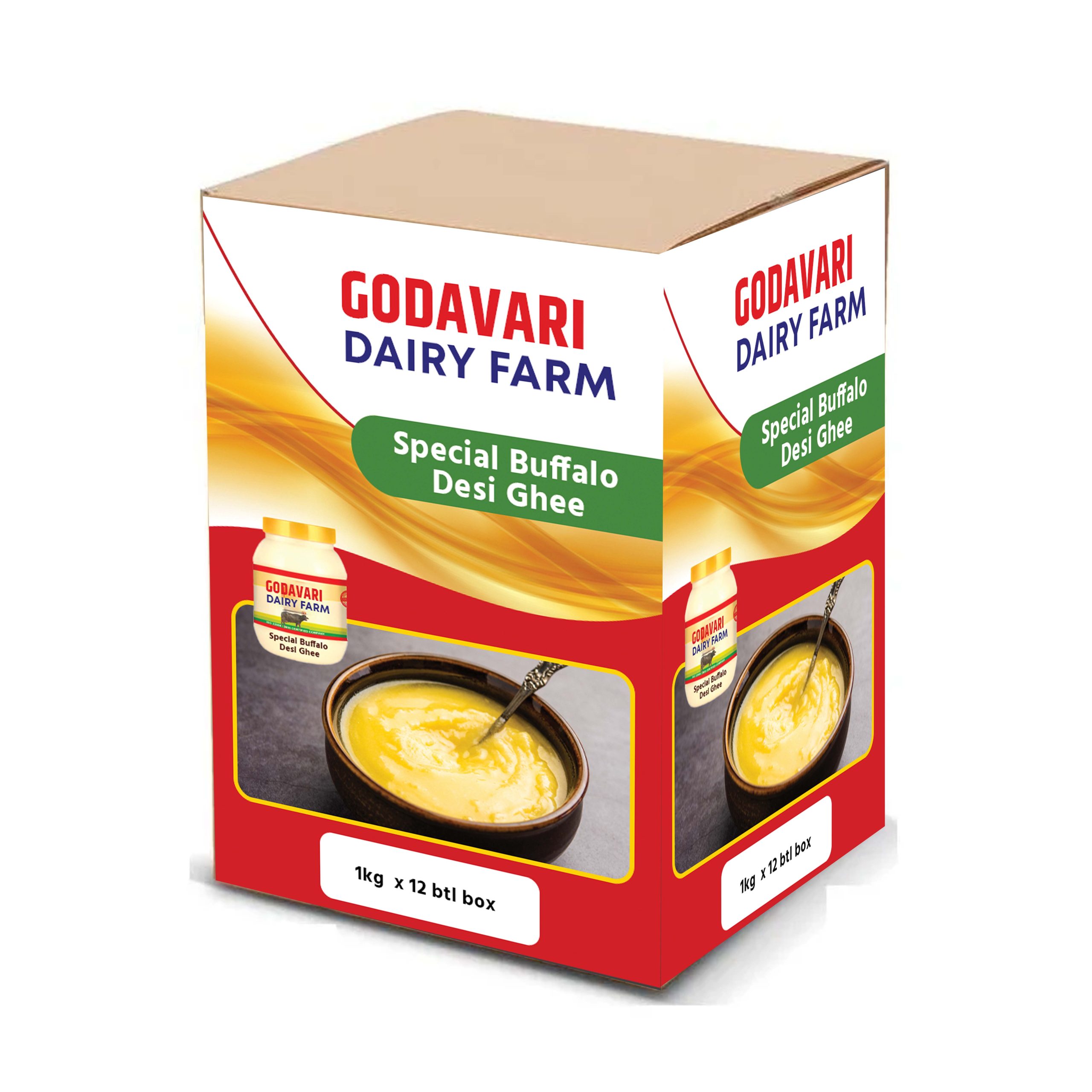 Buffalo Ghee 1 Kg 12 bottle Box – Godavari Dairy Farm